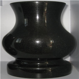 Shanxi Black Granite Memorial Vases