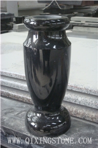 Shanxi Black Granite Vase, Monumental Vases, Memorial Accessories
