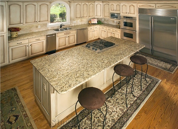 Giallo Ornamental Granite Kitchen Countertop, Kitchen Worktops
