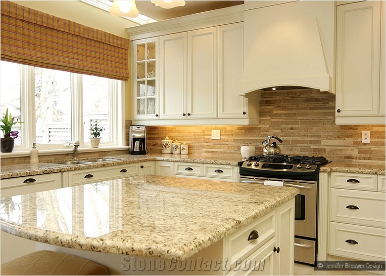 Giallo Ornamental Granite Kitchen Countertop, Kitchen Worktops