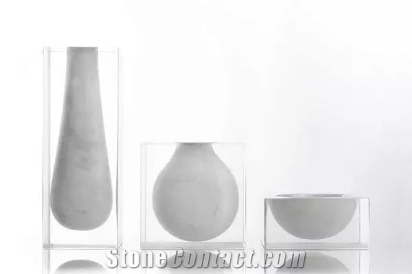 White Marble Vases / Stone Art / Carrara White Bowl