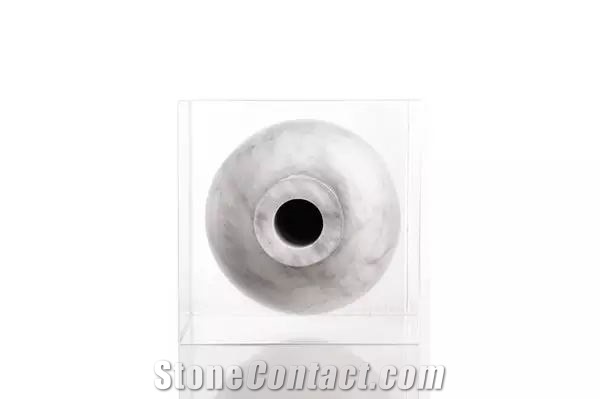 White Marble Vases / Stone Art / Carrara White Bowl