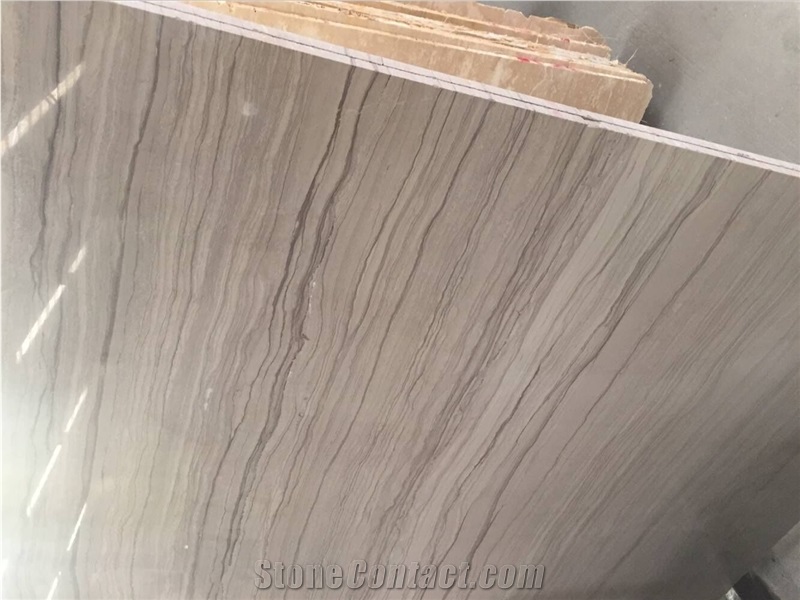 Athen Grey Marble Tiles Grey Wood Grain Marble Slabs Polished for Walling Panel & Floor Covering