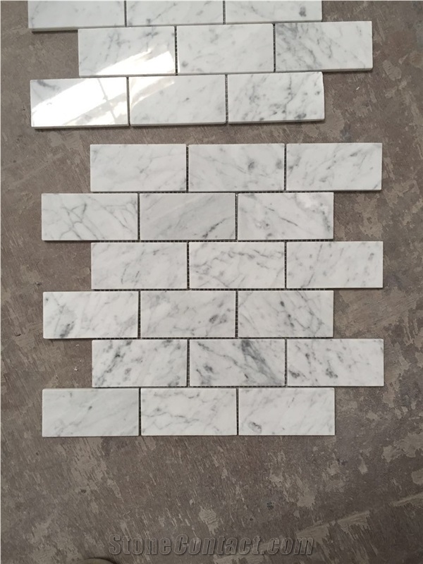 Carrara Subway Tile, Carrara White Marble Mosaic