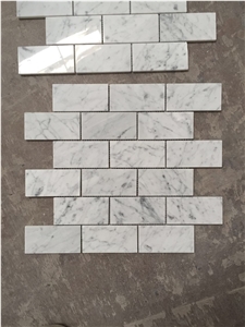 Carrara White Marble Brick Mosaic Tile