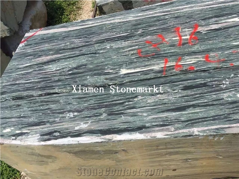 China Green Sea Wave Granite Slabs / Verde Ocean Green Granite Tiles for Building Walling Cladding Slabs Cut to Size