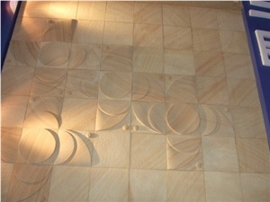 China Yellow Wooden Vein Sandstone Tiles for Wall Cladding & Floor Covering