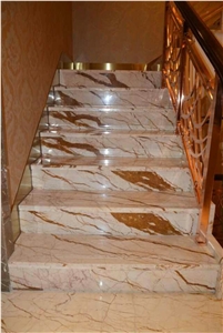 Gold Dragon Marble Interior Staircase & Steps for Floor Covering /Rich Gold Marble Slabs Cut to Size Sofitel Gold Marble, Sofita Gold, Crema Eva,Crema Evita Risers