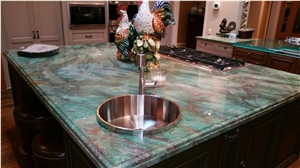 Luxury Quartzite Imperial Green for Kitchen Island Tops