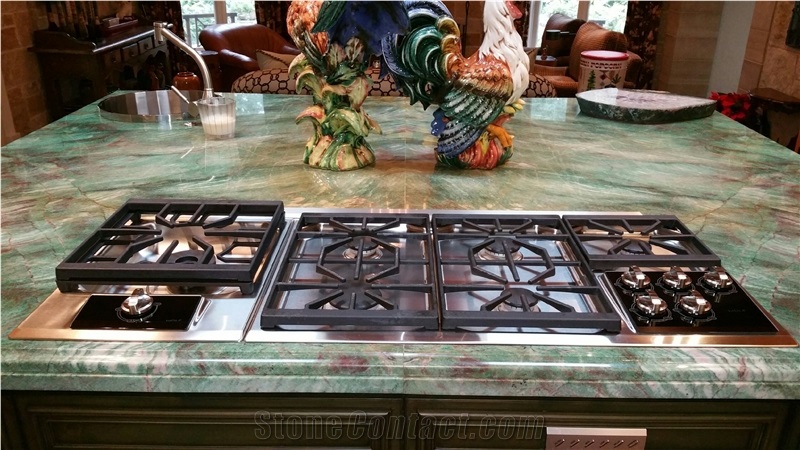 Luxury Quartzite Kitchen Bar Tops Green Quartzite Imperial Green Kitchen Countertops