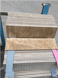 Made in China Light Emperador Laminated Marble Floor Tiles, Light Emperador Composite Marble Porcelain Tile