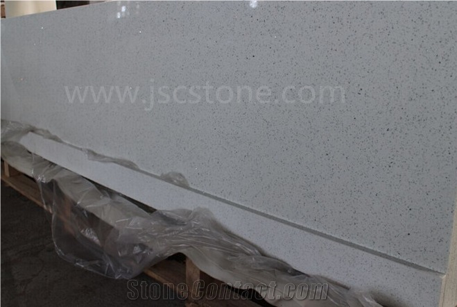 White Quartz Stone Kitchen Countertop