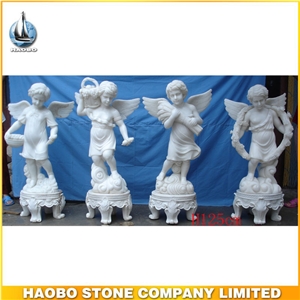 2016 Hot Sale Life Size White Marble Angel Statues