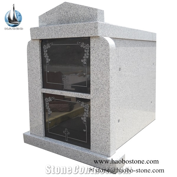 G633 Granite Double Crypts Stacked Mausoleum