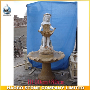 Garden Caved Natural Marble Stone Angel Water Fountain