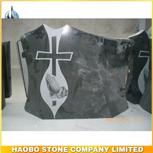 Hand Carved Granite Cemetery Cross Shaped Headstone