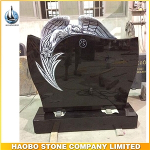 High Quality Shanxi Black Granite Weeping Angel Headstone