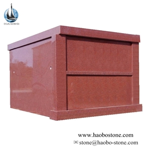 Red Granite 4 Person Private Family Mausoleums