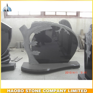 Shanxi Black Granite Tree Headstone Designs