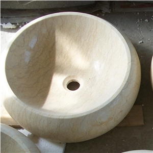 Sunny Yellow Marble Round Wash Bowls