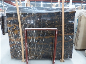 Afghan Portoro, Black Marble Slabs & Tiles, for Wall and Flooring Coverage