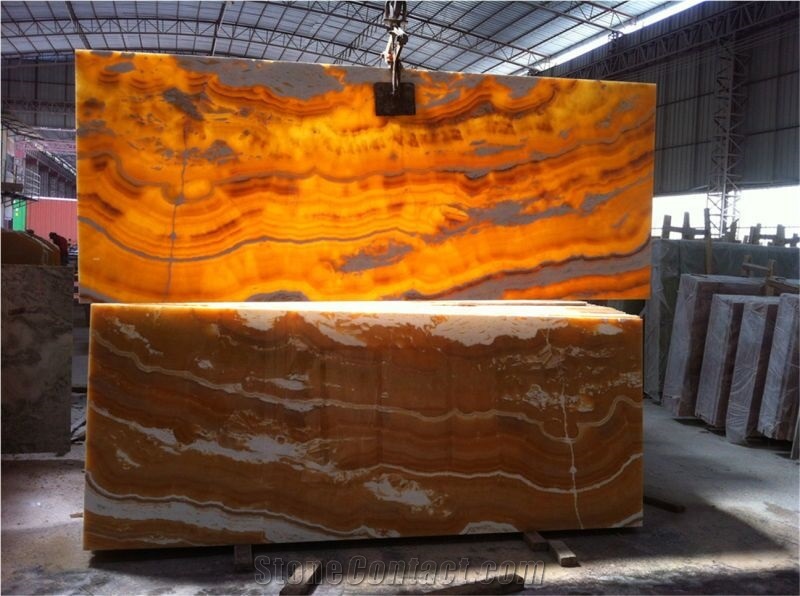 Agate Onyx Slab Polished Pervious to Light Background Wall