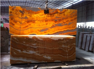 Agate Onyx Slab Polished Pervious to Light Background Wall