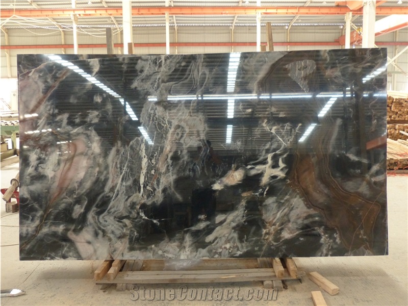 Smoky Black Marble, Slabs & Tiles, for Wall and Flooring Coverage