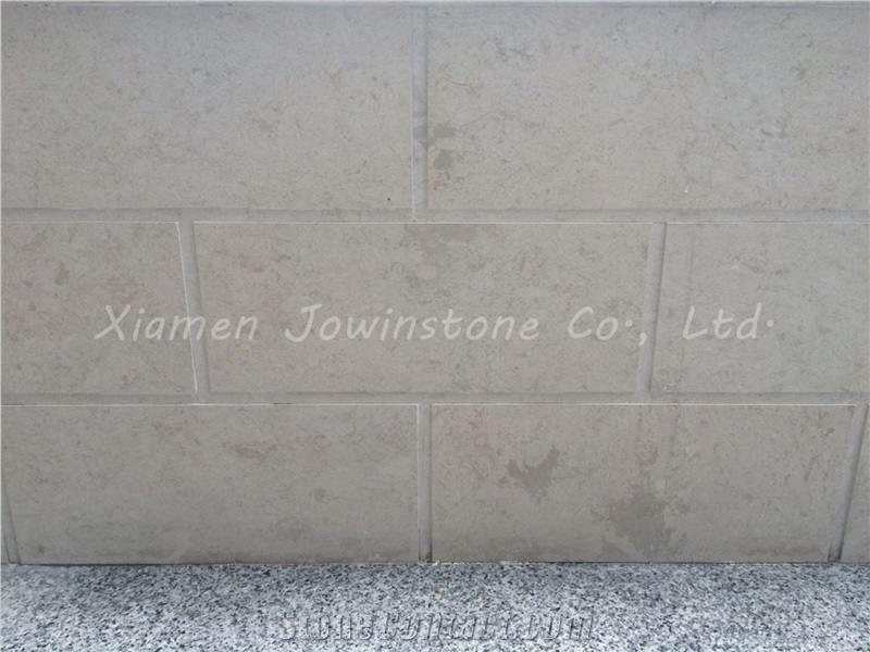 Honed Vratza Beige Limestone /Bulgaria Beige Limestone with "I" Shape Wall Covering