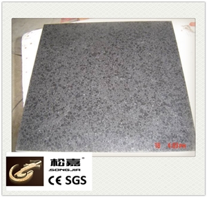 Flamed and Brushed Black G684 Slabs & Tiles, Fujian Black Granite Slabs & Tiles