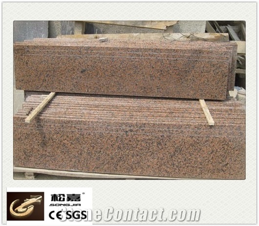 G654 Granite Honed Steps & Risers, G562 Padang Black Granite Stairs & Steps,G562 Granite Stairs & Steps, Stair Design for House Red, Chinese Capao Bonito, Cenxi Hong, Cenxi Red, Copperstone