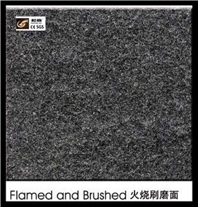 G684 Granite Slabs & Tiles Flamed and Brushed,China Black Granite, G684 Black Basalt,Flamed Brushed G684 Granite Paver, Grey Granite Pavers