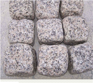 High Quality Granite Cube Stone, Pavers Stone from China,Mushroom Style Granite Cobble on Mesh