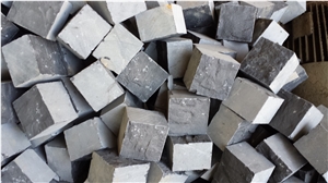 Flamed Top Black Basalt Cobbles & Cobblestone, Grey Basalt Cube Stone & Pavers / Paving Sets