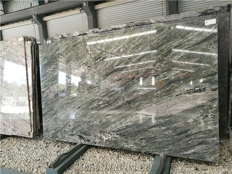 Brazil Green Granite Slab 1.8 Thickness For Decoration