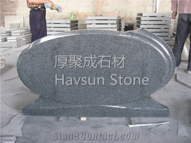 Cross Headstone Dark Grey G654 Granite Polak Tombstone Cemetery Tombstone