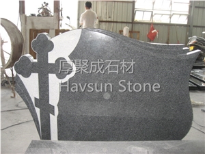 Poland Style Shanxi Black Cross Tombstones and Heads