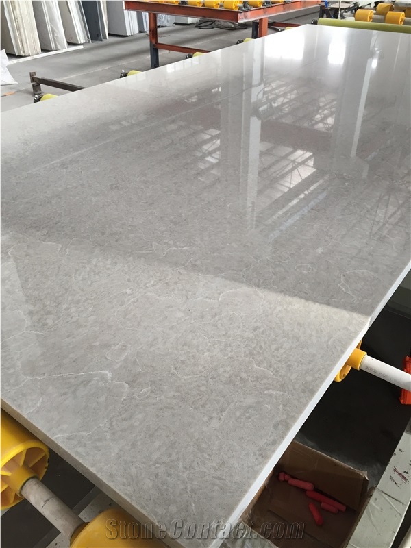 China Veined Collection Quartz Kitchen Countertop a Non-Porous Surface,Stain Resistance and Easy Scratch Removal