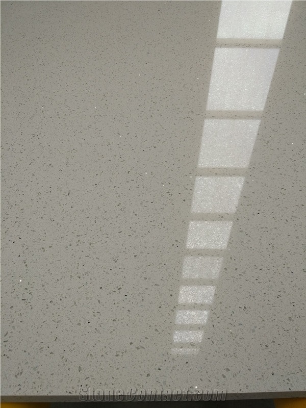 Stunning Mirror White Quartz Products for Both Kitchen Bathroom and Comercial Sector Slab Size 3200*1600 or 3000*1400