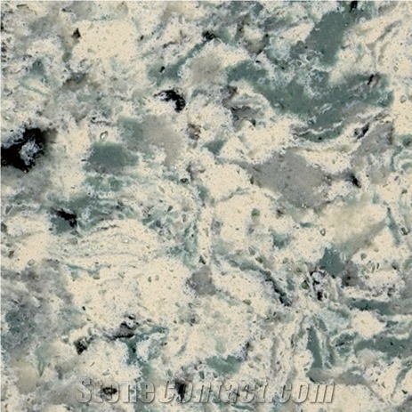 Colorful Green Granite Quartz Slab, Quartz Stone