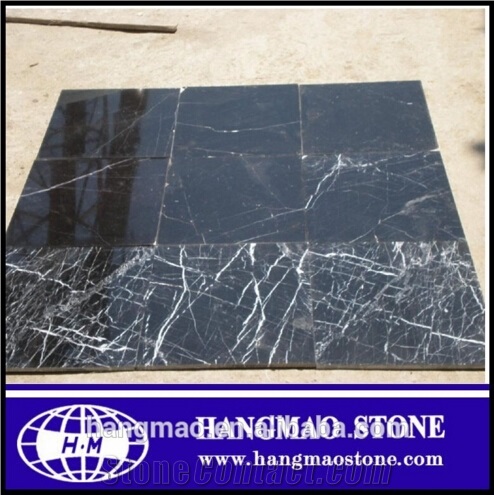 Black Nero Marquina Marble 24x24 Tiles