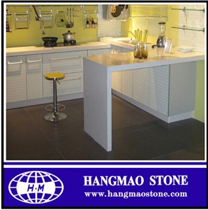 First Polished Flooring Quartz Stone Kitchen Countertops / Kitchen Bar Top