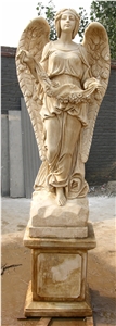 Large Dian Yellow Marble Angel Sculptures for Sale
