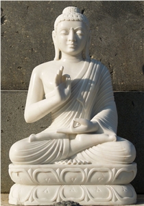 Nature White Marble Buddha Religious Sculptures