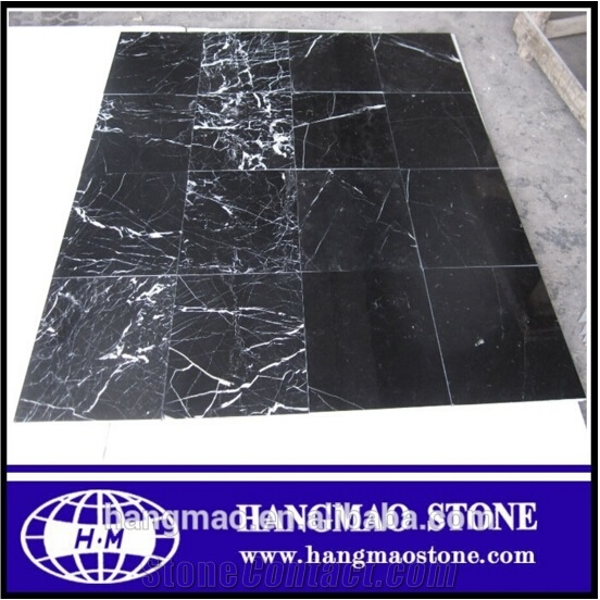 Polished Black Marquina Marble Tiles Price from China
