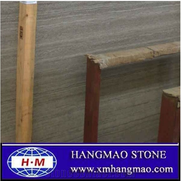 Polished Coffee Wooden Vein Marble Slab, China Brown Marble