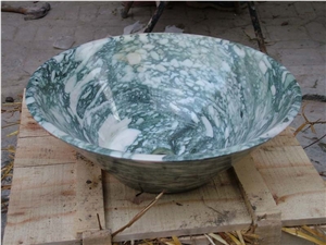 Arabescato Marble Vessel Sinks,Round Wash Bowls