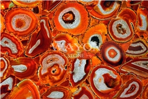 Natural Crystal Gemstone Tiles & Slabs, Orange-Red Agate Semiprecious Stone