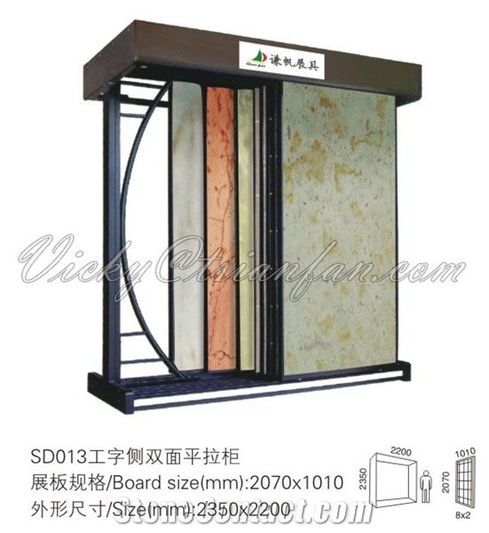 SD013 sliding kitchen bathroom tile display stand/ceramic tile showroom display stands