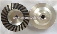 Aluminium Turbo Cup Wheels with Resin Filled/Grinding Wheels with Aluminium Back/Stone Grinding Tools with Resin